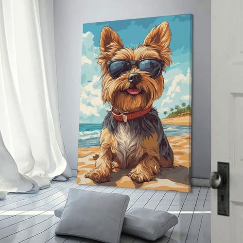 Terrier du Yorkshire décoration murale impression sur toile d'art