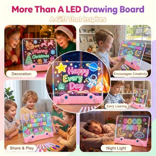 LED Zeichenbrett für Kinder 16-inch Leuchtendes Zeichenbrett mit 11 Farben Acryl Notiztafel Maltafel Drawing Board Memoboard Kreatives… – Ansicht 9