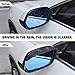 Blilo 2PCS Smoke Visor Guards for Car Side Mirrors - Waterproof Carbon Fiber Auto Rain Eyebrows for Cars, Trucks and SUVs - Universal Fit (Black)