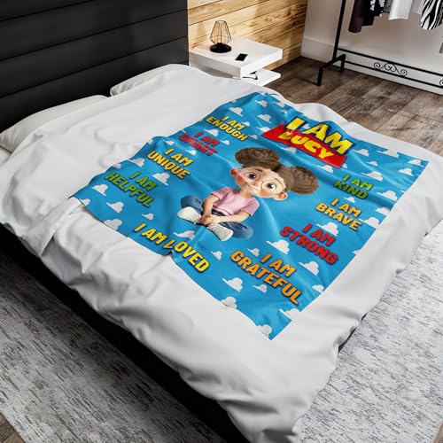 Image of Personalized Inspirational Throw Blanket for Daughter - Cozy Fleece or Sherpa Blanket - Birthday Gift for Girls Kids Teens, Baby Blankets for Girls, Holiday Throw Blanket for Bed