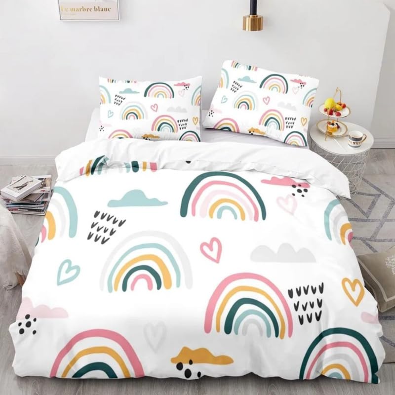 Housse de couette 240 x 260 anti-plis en microfibre blanche pour lit double sans repassage