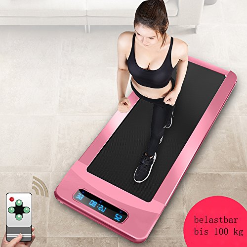 Sports cinta de correr con pantalla LED, mando a distancia, energía Costo-efectiva 1.7 PS Motor eléctrico, Moto video-vigilancia cinta de correr 440 W, Ancho: 430 mm, principiantes Color Rosa