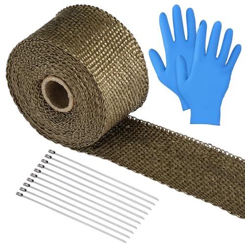 LIHAO Hitzeschutzband für Auspuff 5M mit Kabelbinder für Fächerkrümmer Thermoband mit 10 Edelstahl Krümmerband Handschuhe für Abgasschlauch Auspuff LIHAO Hitzeschutzband für Auspuff 5M mit Kabelbinder für Fächerkrümmer Thermoband mit 10 Edelstahl Krümmerband Handschuhe für Abgasschlauch Auspuff