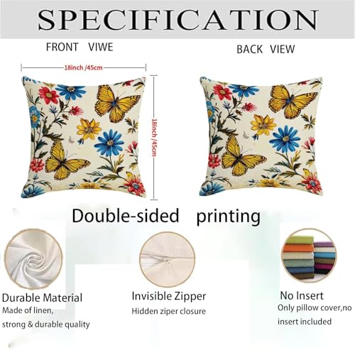 Housse coussin 60x60cm imperméable double face taie oreiller lin canapé