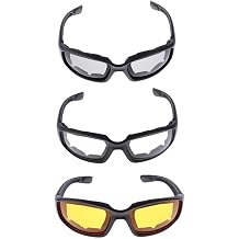 zalati Motorbike Goggles 3pcs with Foam Pad Inside Water/Wind-resistant Glasses for Motorcycle Riding
