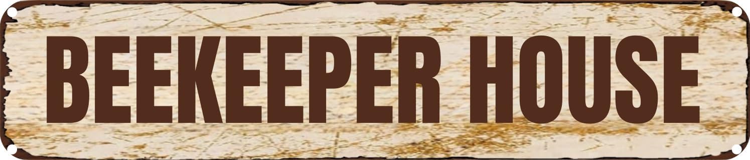 Vintage Tin Sign Retro Metal Wall Decor BEEKEEPER HOUSE Rustic Aluminum Plaque for Home,Bar,Kitchen,Garage,Man Cave 4x16 Inch