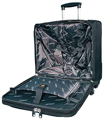 HWG® Pilotenkoffer met laptopvak, 4 wielen, reiskoffer, handbagagekoffer en trolley, aktetas voor business, zwart, zwart, 45x50x25, pilotenkoffer - Image 8