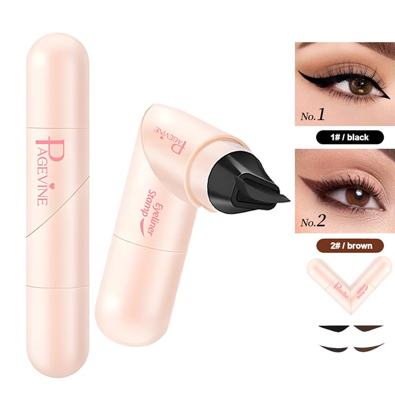 Winged Eyeliner Stamp Double Sided Negro Waterproof miniatura 6