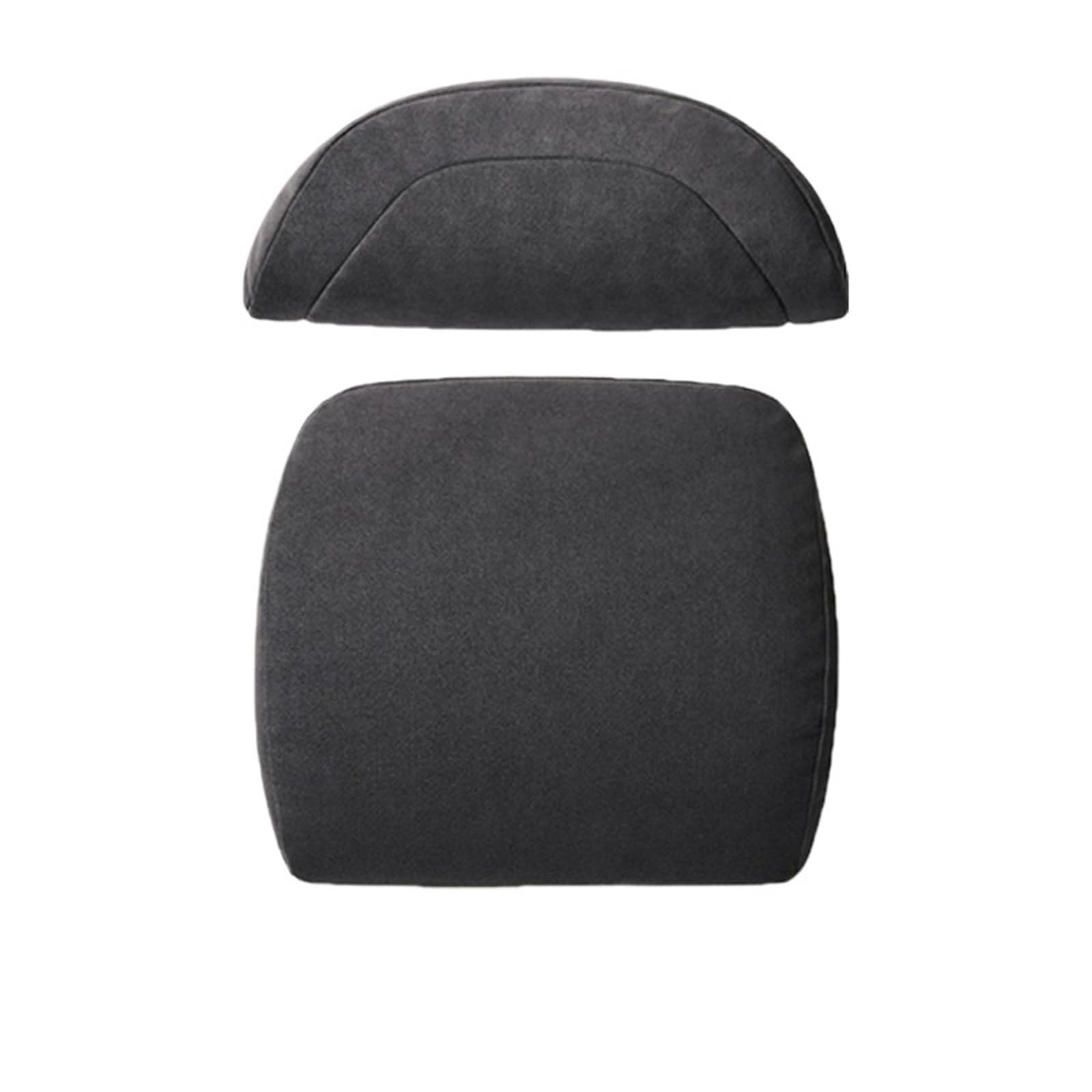 POAWUDJA Car Pillow Fit For Tesla Model 3/Y Faux Fur Rebound Vehicle Mounted Head Pillow Backrest Cushion Removable Cover(Headrest+lumbar support)