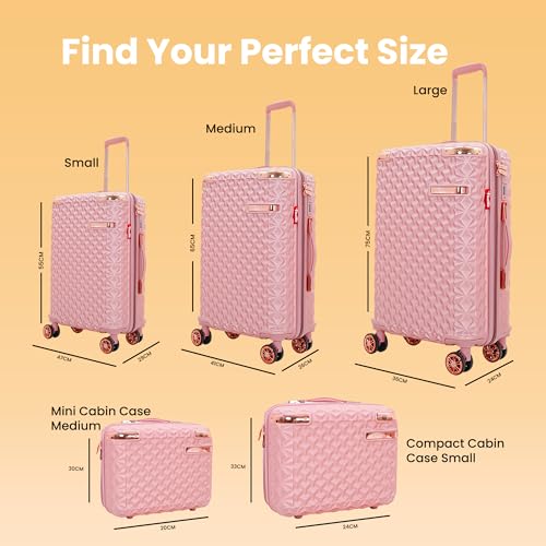 Image of AMERICAN TRAVELLER Goldie ABS Travel Suitcase | Hard Shell Large Luggage | High-Capacity Trolley Bag for Travel | Durable Check-in Suitcase with Spinner Wheels & Secure Lock(28, Rose Pink)