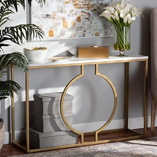 Modern Ring Console Table - Gold Finish