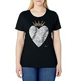 Vintage Royal Baseball Heart with Middle Crown Alt Tee Shirt