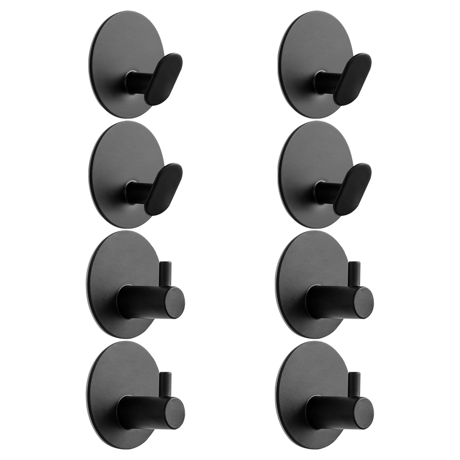Ubsiuh Black 8 Round Non-Marking Sticky Hooks, Strong Load-Bearing Hooks, Home Storage Artifacts, Coat Hooks Behind The Door, Multi-Function Punch-Free Hooks.