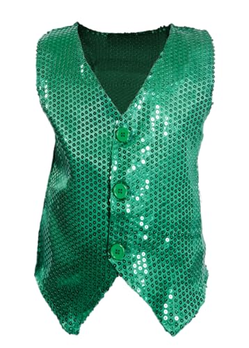 Carnavalife Paillettenweste für Jungen, Mädchen, Hip-Hop-Weste, Kostüm...