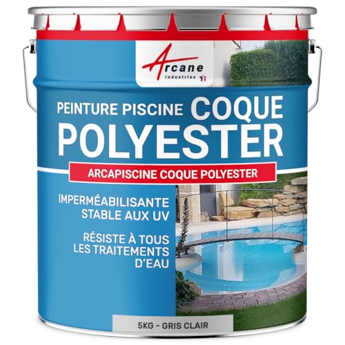 ARCANE INDUSTRIES Peinture Piscine Coque Polyester, Peinture Hydrofuge imperméabilisante, Piscine...