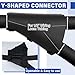 Nuanchu 8 Set 1/2 Inch Wire Loom Connector Car Wire Loom Accessories, Openable Tee, Tubing T Fitting, Y-Type, Straight Fittings for 1/2 Inch Conduit for Auto Home Harness Routing Projects