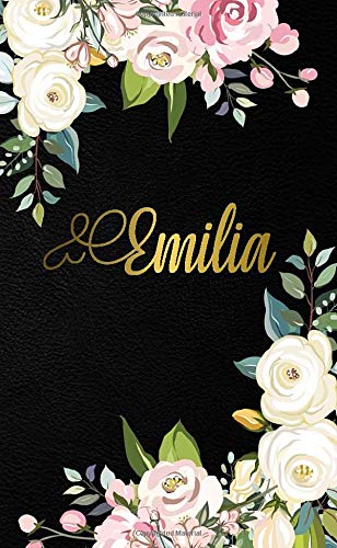 Emilia: Pretty 2020-2021 Two-Year Monthly Pocket Planner & Organizer with Phone Book, Password Log & Notes | 2 Year (24 Months) Agenda & Calendar | Floral & Gold Personal Name Gift for Girls & Women