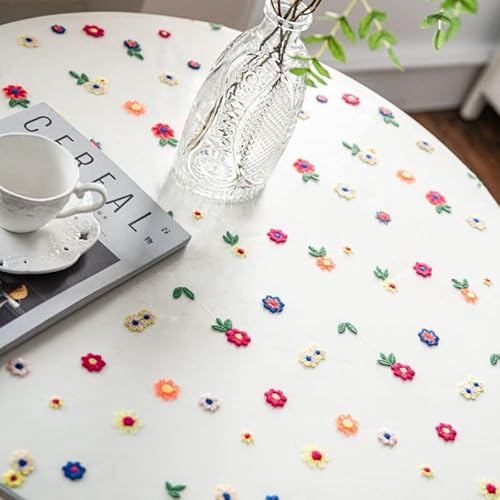 Poowe Colorful Flower Lace Tablecloth Embroidered Lace Table Cover For Table Classic Dustproof Table Protector For Kitchen Dining Room Party Wedding Banquet Home Decoration thumb #4