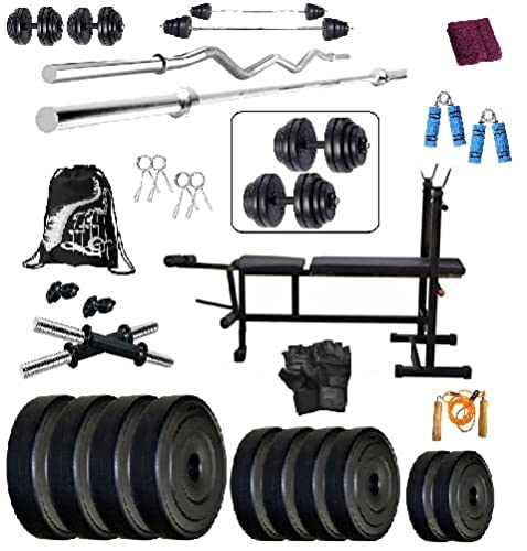 Bodyfit 55KG Gym 4-in-1 Multi Leg Curl Bench Home Gym Dumbell Exercise Gym Set.-image-39