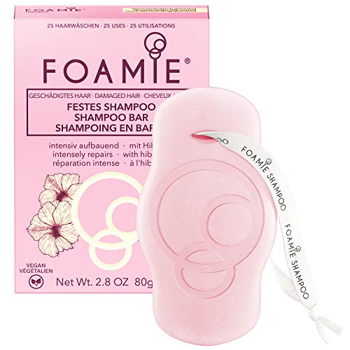 Foamie Shampoo Bar Hibiskiss, Shampoo Bar for Damaged Hair, Plastic Free, Cruelty Free, Vegan Shampoo Bar for Men, Women, and Kids