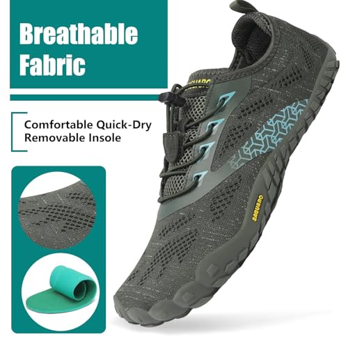 Image of SAGUARO Womens Mens Barefoot Shoes Minimalist Trail Runner Wide Toe Box Zero Drop Outdoor Cross Training Shoe