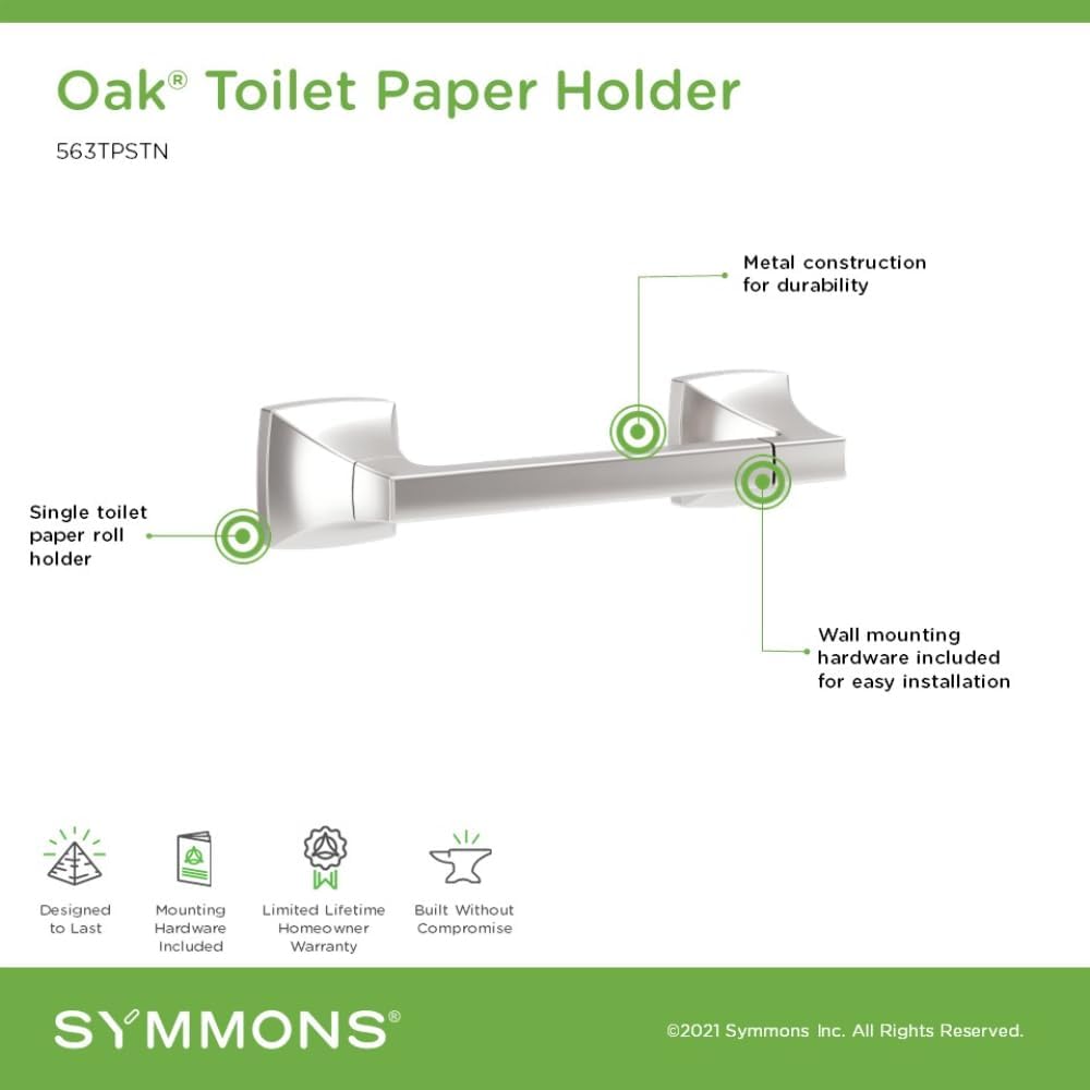 Oak Wall Mounted Toilet Paper Holder in Satin Nickel - 563TPSTN