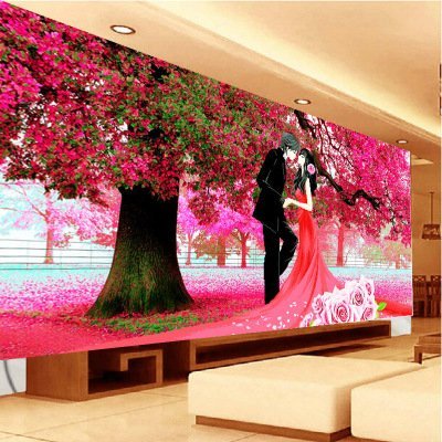 Kisstaker 78x150cm Sakura Cherry Blossom Trees Wedding First Love DIY Cross Stitch Embroidery Kit Home Decor Arts, Crafts & Sewing Cross Stitch
