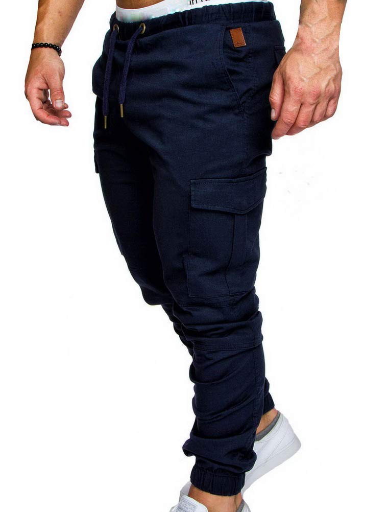 KJHSDNN Men's Cargo Trousers Casual Combat Work Cotton Long Pants Workwear with Pockets