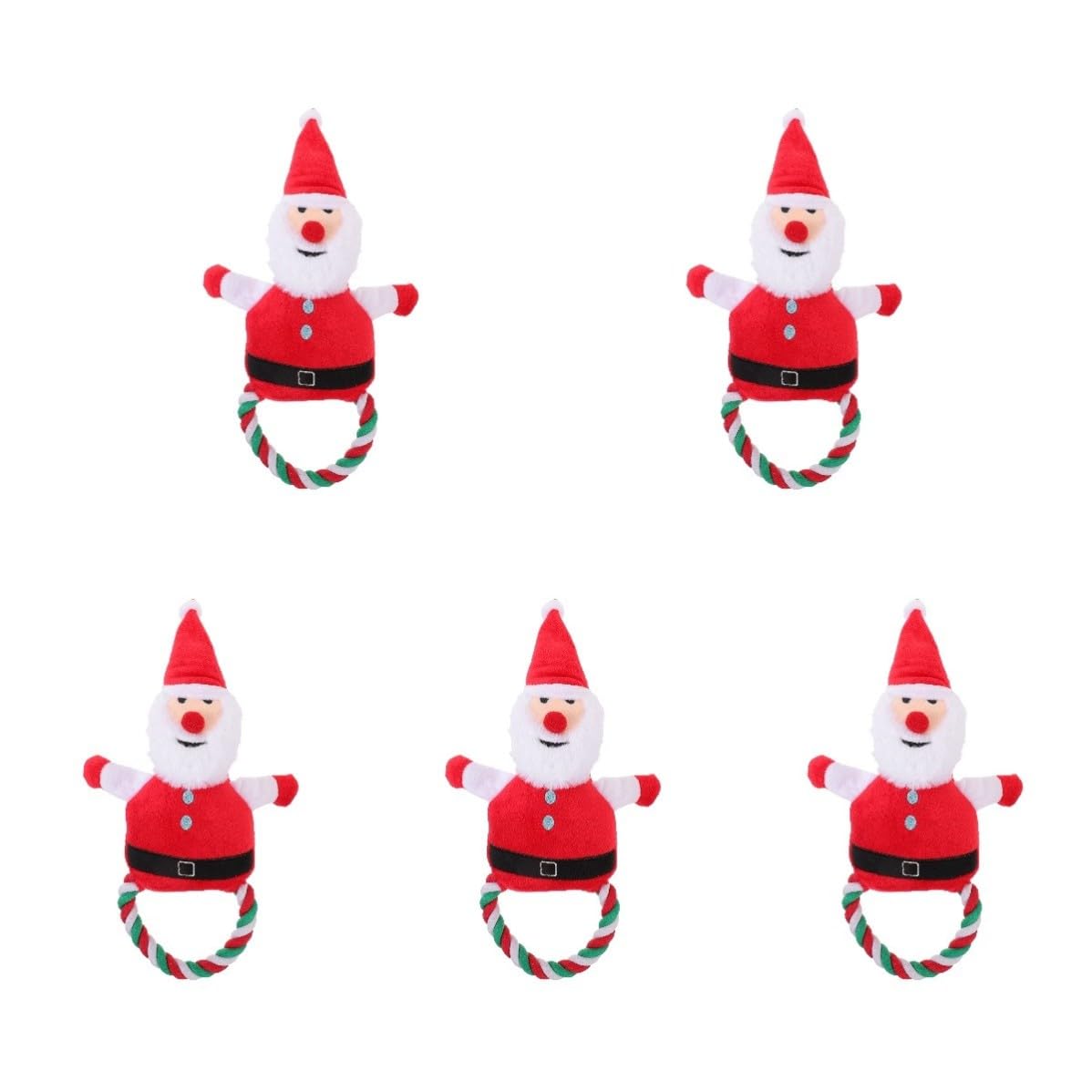 TOYANDONA 5 Pezzi Giocattolo per Cani Peluche a Forma di Babbo Natale