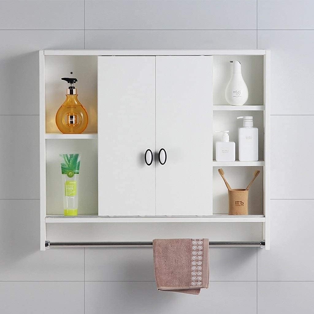Bathroom Wall-Mounted Cabinet, Storage Organizer Wall-Mounted Bathroom Mirror Cabinet Sliding Door Storage Mirror Solid Wood Cosmetic Storage Cabinet