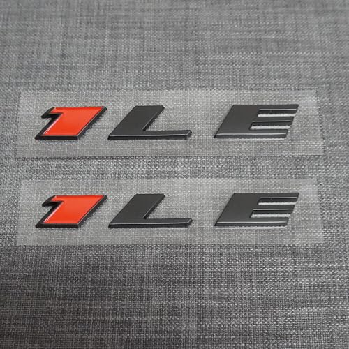 Image of 2Pcs New 1LE Emblem Badge Letter Rear Side 1LE Sticker Replacement for Camaro (Black Red), EI-SilveCutom#2