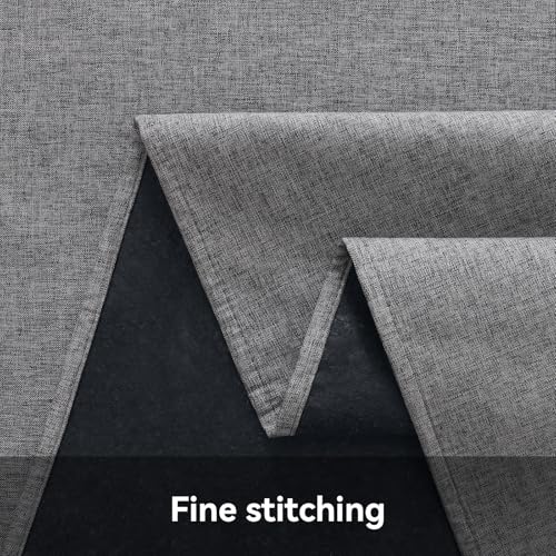 smiry Faux Linen Table Cloth Rectangular 140x100cm, Water resistant Tablecloth with Flannel Backing, Thick Fabric Washable Table Cover for Dining Party and Outdoor, Dark grey - Image 6
