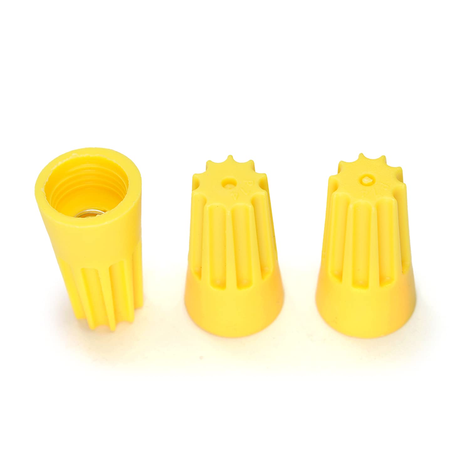 Jutagoss 100 PCS Electrical Wire Connectors Screw Terminals SP4 Type for 3.25-10.75mm² Wire Diameter with Spring Insert Twist Nuts Caps Connection Assortment Set Yellow
