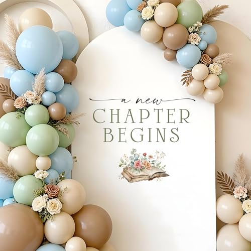 Book Themed Party Decorations - A New Chapter Begins Sign for Backdrop Balloons Arch Storybook Baby Shower Decorations A New Chapter Begins Baby Shower 1st Party Banner Supplies for Boy Girl