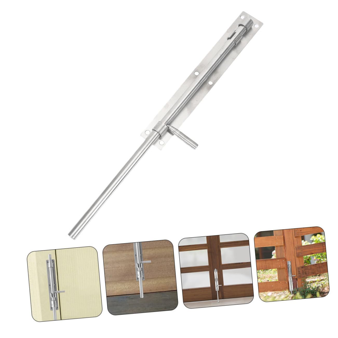 UKCOCO Chiavistello in Acciaio Inox per Porta e Cancello, 2 Pezzi, Resistente, per Porte in Legno e Doppi Cancelli, Sicurezza Casa