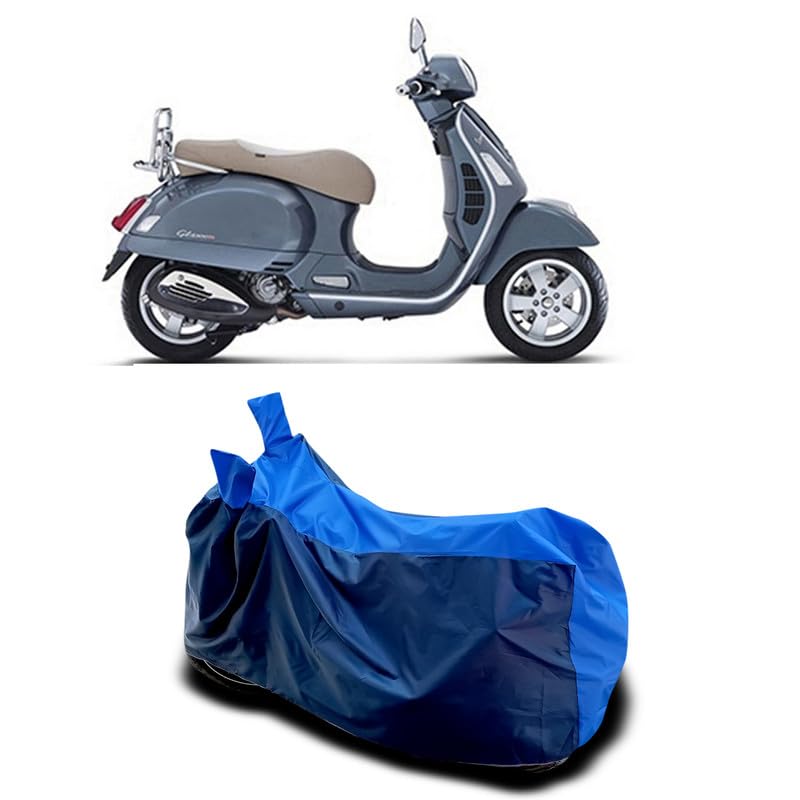 Image of DUFFEL-Two Wheeler Bike Body Cover Compatible for Vespa Gts 300 Heat Protectio /UV-Rays /Birds Dropping /DustProof /Waterproof All Variants [Nevay Blue]