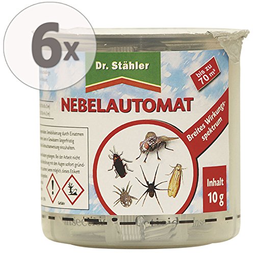 Preisvergleich Produktbild Dr. Stähler Nebelautomat gegen Schadinsekten Gardopia Sparpakete + Zeckenzange mit Lupe (6 Stück)