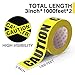 SWRT 2 Rolls Premium Yellow Caution Tape, 3 Inch x 1000FT(Total 2000FT) Bright Hazard Tape with Bold Black Text for Danger Zones/Sporting Events, Construction Tape for Crime Scenes/Halloween Decor