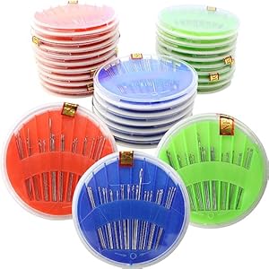 25 Pack Premium Hand Sewing Needles, Sewing Needle Hand Work Sewing Needle and Thread Box Set Accessories for Handsewing Large Eye Stitching Needles for Sewing Repair Embroidery Needles