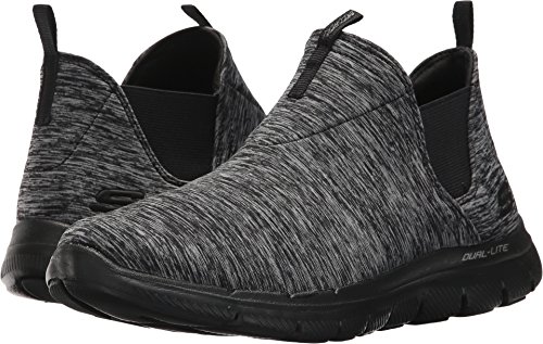 Skechers Sport Women's Flex Appeal 2.0-High Card Sneaker, black charcoal, 8.5 M US