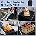 Premium Silicone Car Seat Protector for Child Car Seat - LATCH Compatible, Waterproof & Anti-Slip, Heat Resistant, No Imprints on Leather Seats, BPA-Free Universal Fit for Baby, Pets (Black, 2 Pack)