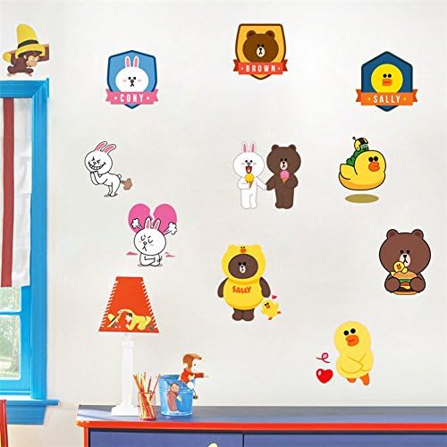 Fangeplus(TM DIY Removable Cartoon Lines Friend Brown Bear Art Mural Vinyl Waterproof Wall Stickers Kids Room Decor Nursery Decal Sticker Wallpaper 35.4''x23.6''