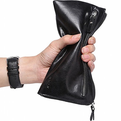 HTB Bolso de Embrague de la Capacidad Grande de la Carpeta de la Tarjeta Larga de la Carpeta de la Manera Del Bolso de Los Hombres de la Manera ',Negro