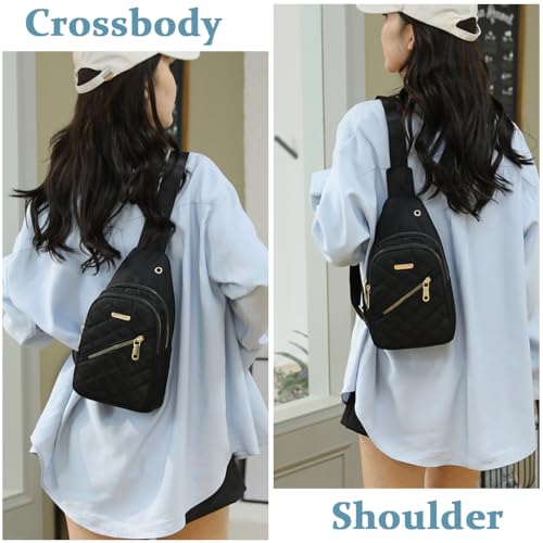 Image of PALAY Crossbody Sling Bag for Women - Oxford Cloth Phone Bag, Stylish Pink Chest Bag, Versatile Fashion Travel Shoulder Bag