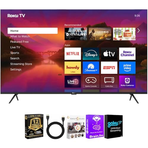 Image of Roku 65R6C7KIT1 65 inch Class Plus Series 4K QLED Mini LED Smart TV Dolby Vision HDR10+ 120Hz WiFi Voice Remote HDMI C