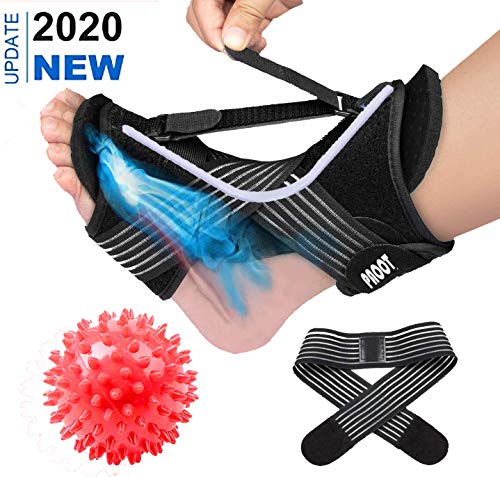 Plantar Fasciitis Night Splint Foot Drop Orthotic Brace Support,Adjustable Elastic Dorsal Night Splint