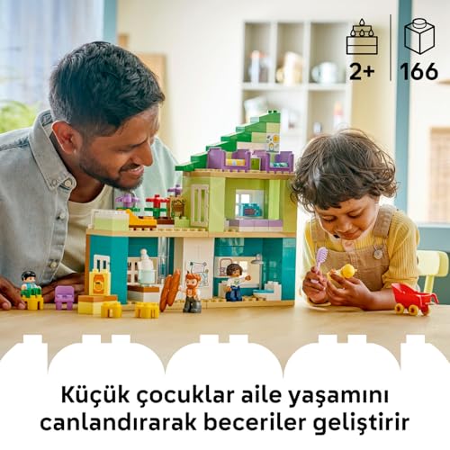LEGO DUPLO Kasabası 3’ü 1 Arada Figürlü Modern Aile Evi 10470-2 Yaş ve Üzeri Çocuklar için Biberon ve Bebek Arabası Dahil Aksesuarlar İçeren Yaratıcı Oyuncak Yapım Seti, Hediye Fikri (166 Parça)