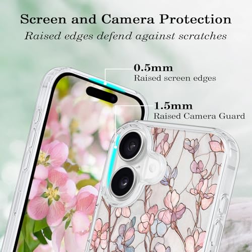 Coque antichoc iPhone 16 fleurie MagSafe pour éviter les rayures et chutes - 4