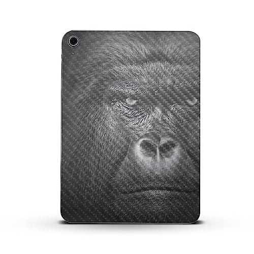 Image of MightySkins Carbon Fiber Skin Compatible with Apple iPad 10.9 inch 10th Gen (2022) Full Wrap Kit - Mono Gorilla | Protective, Durable Textured Carbon Fiber Finish | Easy to Apply | Made in The USA