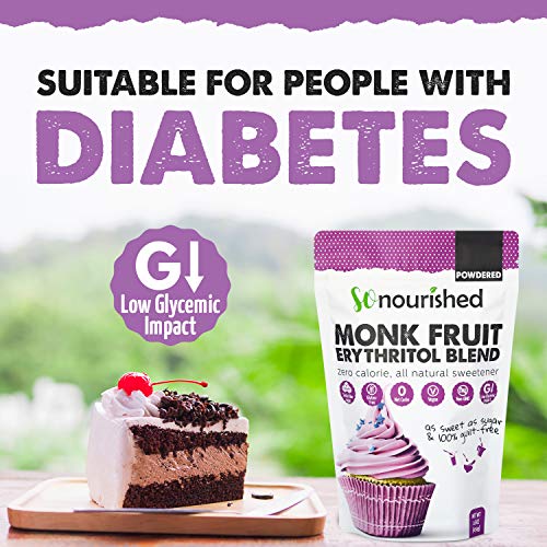 Powdered Monk Fruit Sweetener with Erythritol Confectioners (1 lb / 16 oz) - Perfect for Diabetics & Low Carb Dieters - 1:1 Sugar Replacement - No Calorie Sweetener, Non-GMO, Natural Sugar Substitute - Thumbnail 5